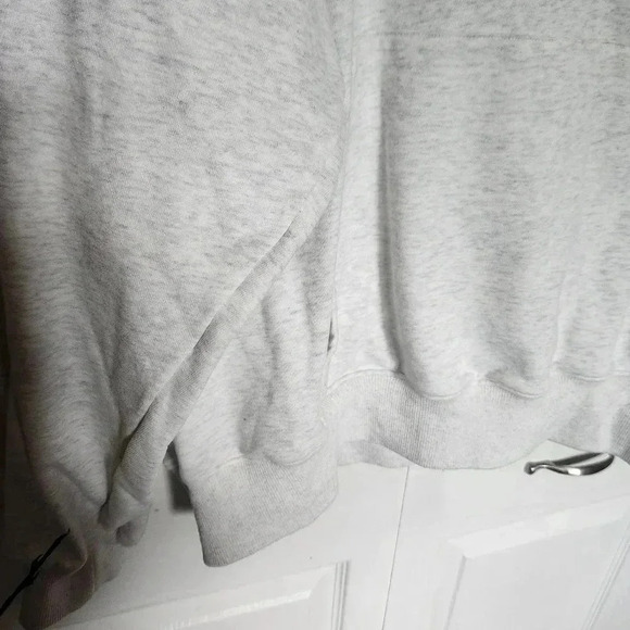 Women's Oversight Plus Size White and  Grey Heathered Hoodie - Size 1x - Picture 6 of 10
